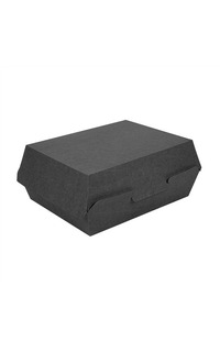 caja hamburguesa 22.5x17x8.5cm. negro 50u.
