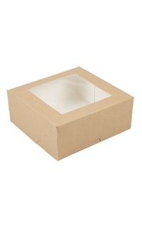 caja pasteleria 18x18x7.5cm natural ventana 50u. caja pasteleria 18x18x7.5cm natural ventana 50u.
