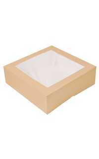 caja pasteleria 32x32x10cm natural ventana 50u. caja pasteleria 32x32x10cm natural ventana 50u.