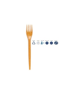 tenedor fibra madera reutilizable 17cm 80u.