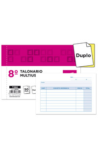 talonario liderpapel multiuso octavo duplicado