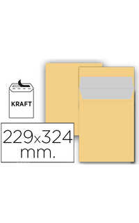 sobre liderpapel kraft din c4 229x3245mm 25u.