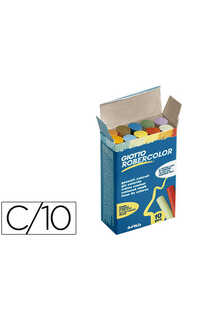 tiza colores antipolvo 10u.