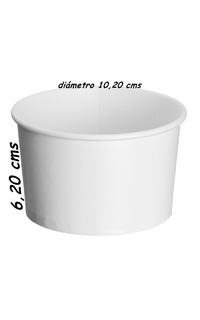 tarrina helado carton blanco 340cc 50u*