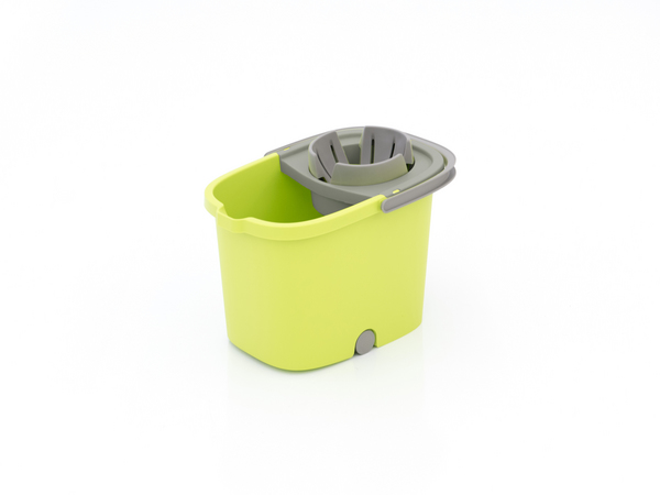 16 L RECTANGULAR  BUCKET WITH SMART WRINGER MINI WHEELS  (GREEN) 1