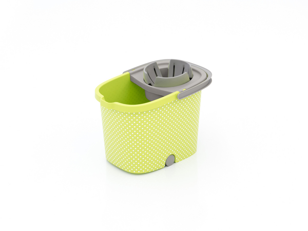 16 L RECTANGULAR  ELEGANT BUCKET WITH SMART WRINGER MINI WHEELS  1