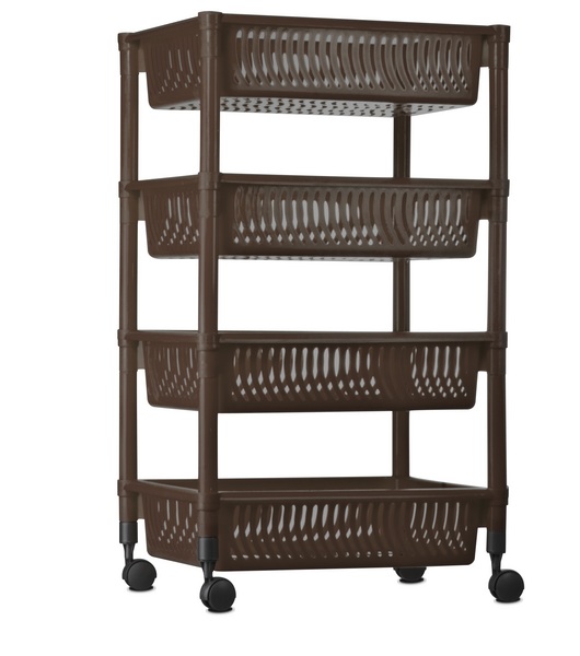 CART 4 TIER  WITH WHEELS WENGUE COLOUR 1