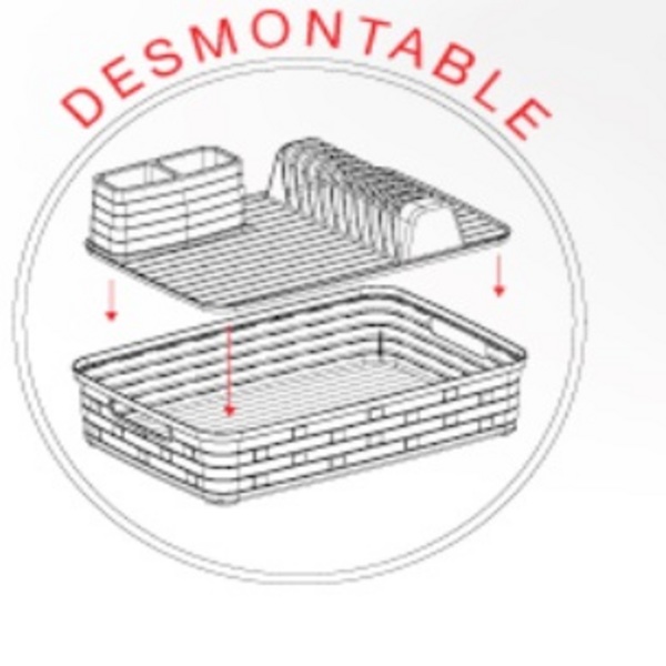 DETACHABLE DISH AND CUTERLIES DRAINER RACK WHITE-WHITE R-SILVER  2