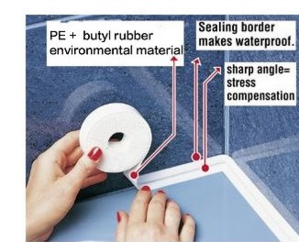 SEALING ADHESIVE TAPE BATH JOINTS WHITE 3 CMS X 3 M 1