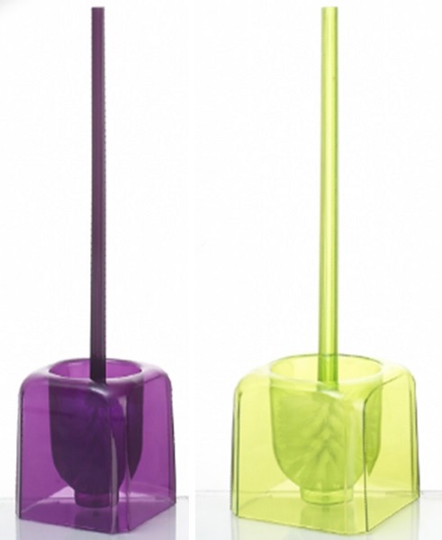 BROSSE WC COMPLET CARRÉ TRANSLUCIDE 1