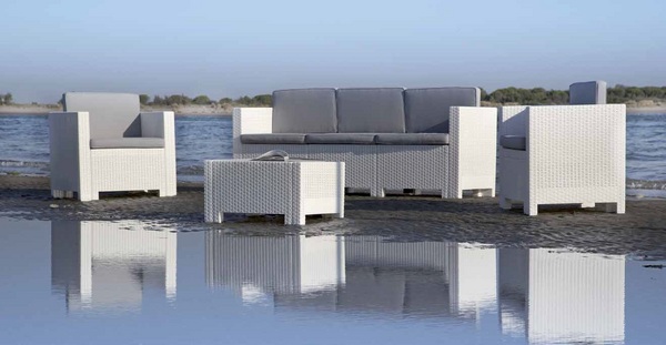 SET ROTIN 5 PAX-4 PCS-3 ARMC+COUSSINS (BLANC) 1