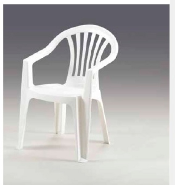 OUTDOOR WHITE CHAIR   55X57X90 CM 1