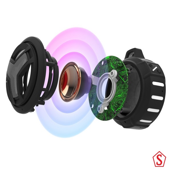 HAUT-PARLEUR RÉSISTANT À L´EAU AVEC LUMIÈRES SMART S-18P NOIR 10 4
