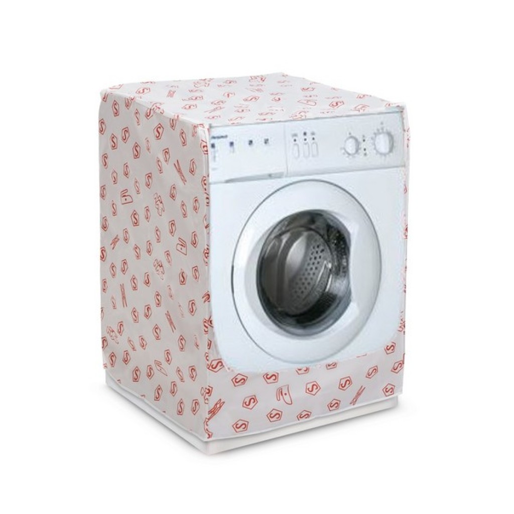 HOUSSE MACHINE À LAVER OUVERTURE FRONTALE PEVA BLANCHE 84x60x60