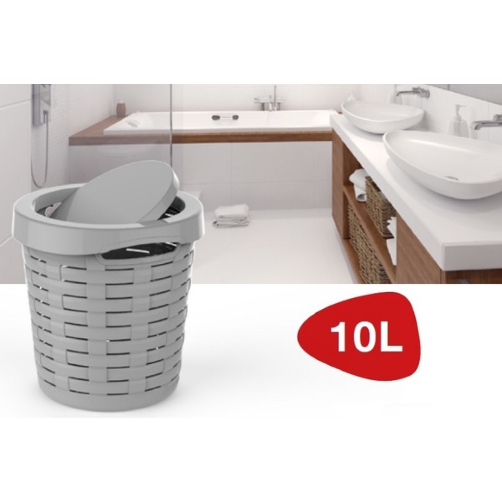 PANIER AVEC COUVERCLE BASCULANT 10 L COULEUR (BASALTE/WENGUE/SAB 2