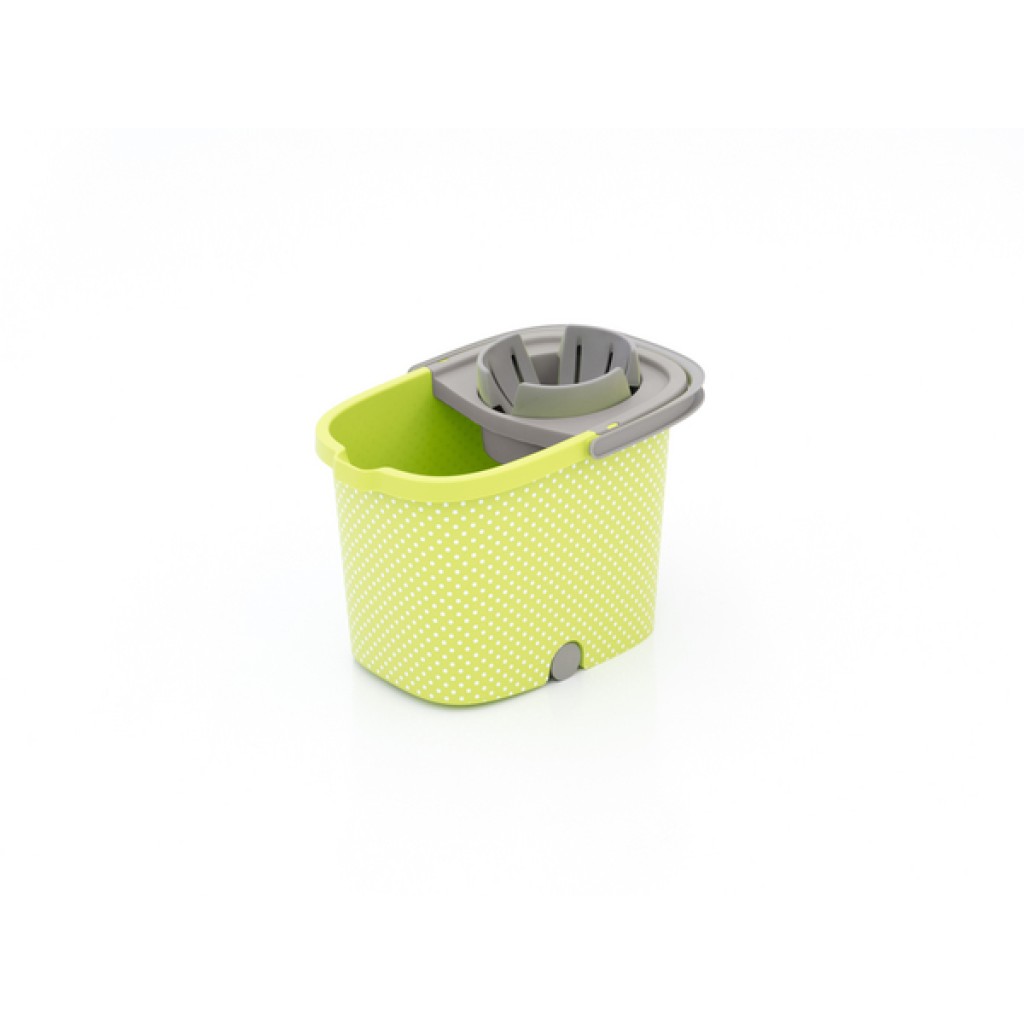 16 L RECTANGULAR  ELEGANT BUCKET WITH SMART WRINGER MINI WHEELS