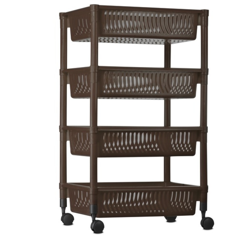 CART 4 TIER  WITH WHEELS WENGUE COLOUR