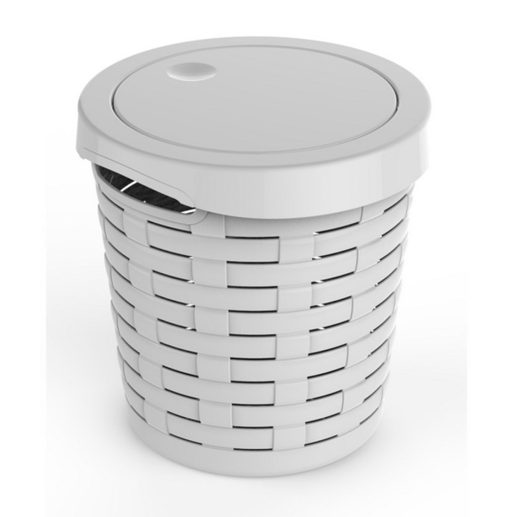PANIER AVEC COUVERCLE BASCULANT 20 L COULEUR BLANC