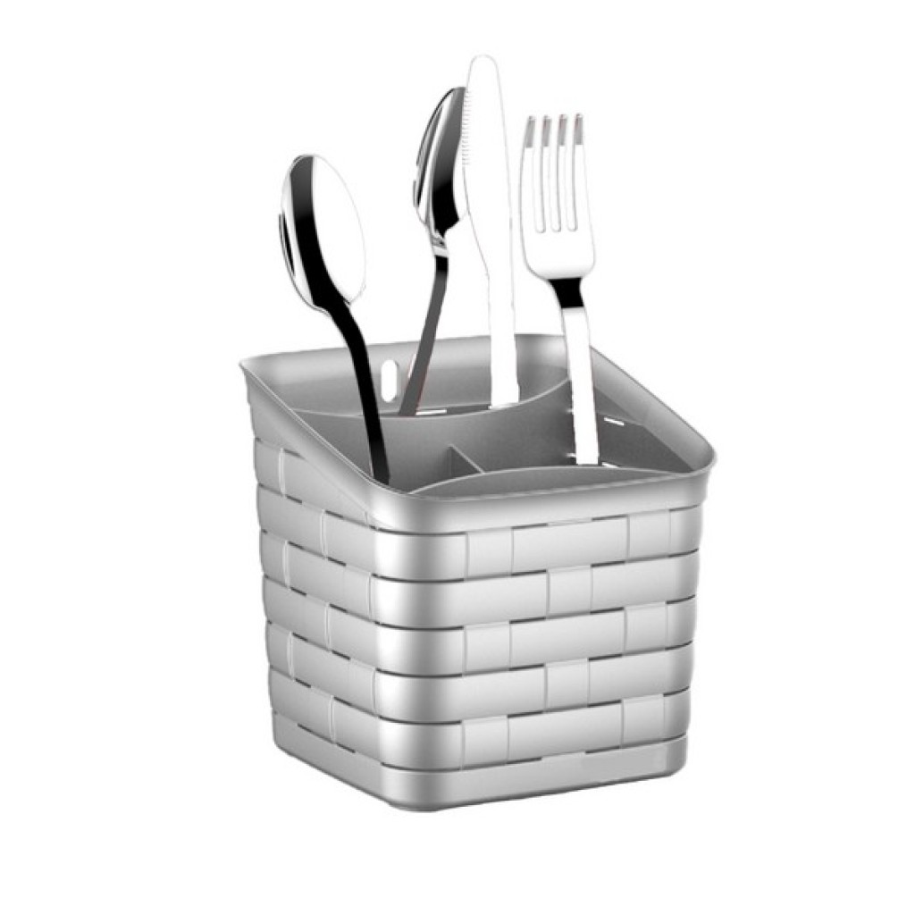 EGOUTTOIR A COUVERTS ASSORTIES (BLANC-ARGENT-BLANC IVOIRE)