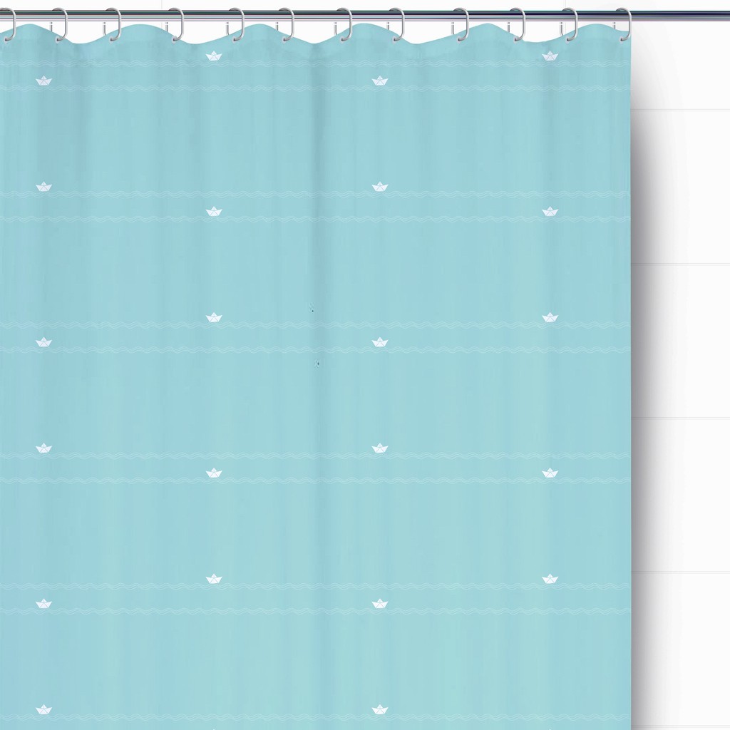 SHOWER CURTAINS PEVA BLUE 12 RINGS 200 X 180 CMS