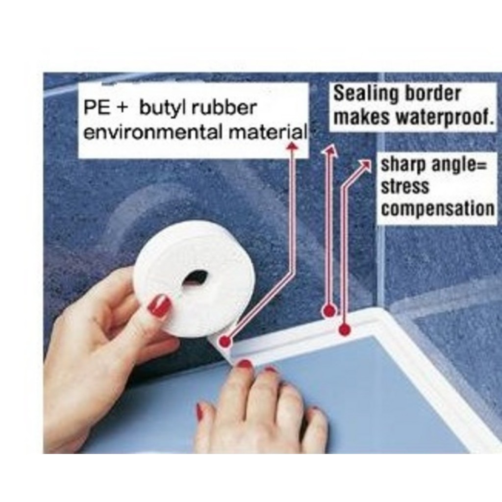SEALING ADHESIVE TAPE BATH JOINTS WHITE 3 CMS X 3 M 1
