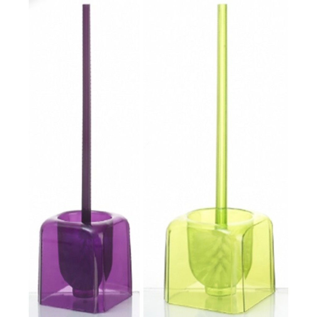 BROSSE WC COMPLET CARRÉ TRANSLUCIDE