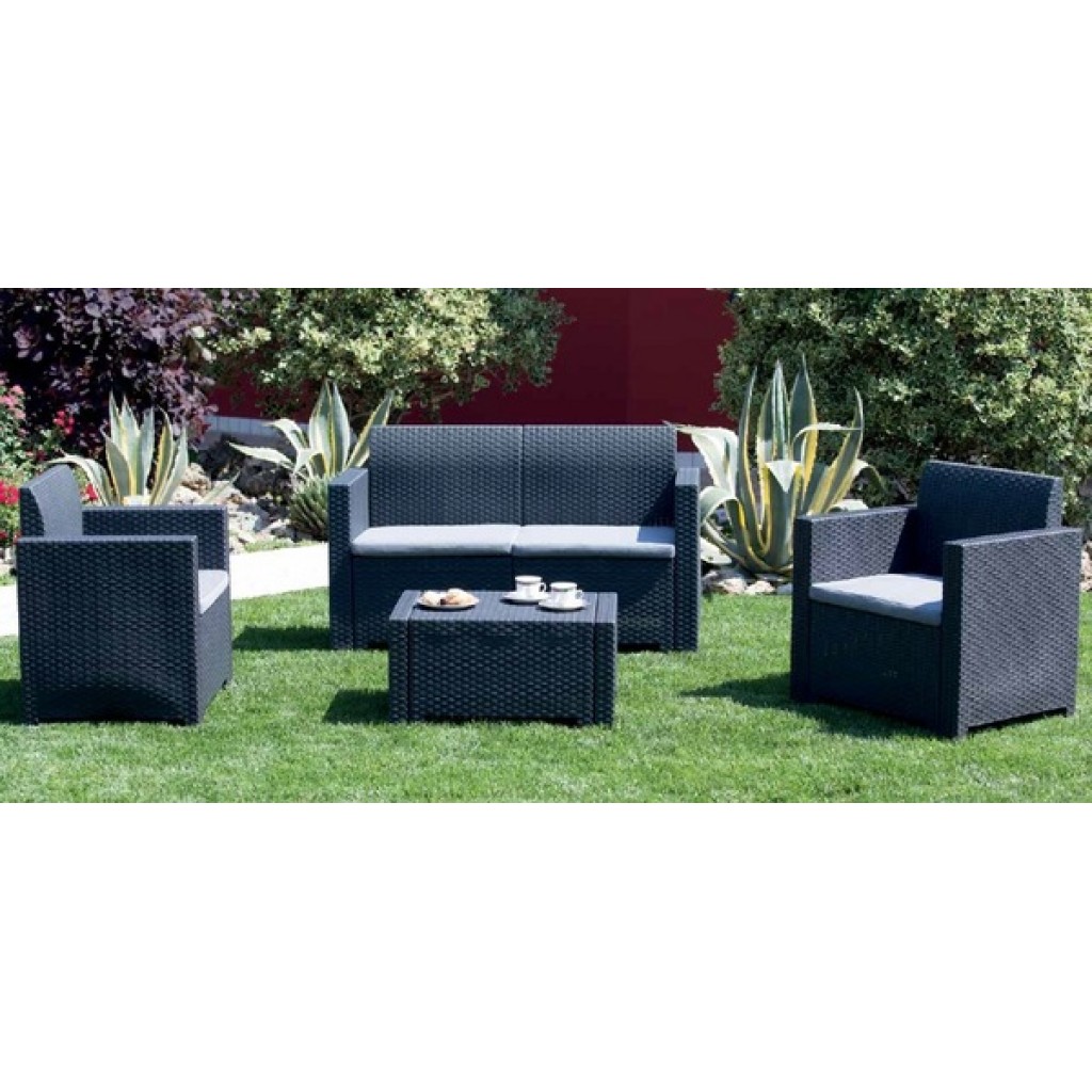 SET RATTAN 4 PAX- 4 PCS-2 ARMCH