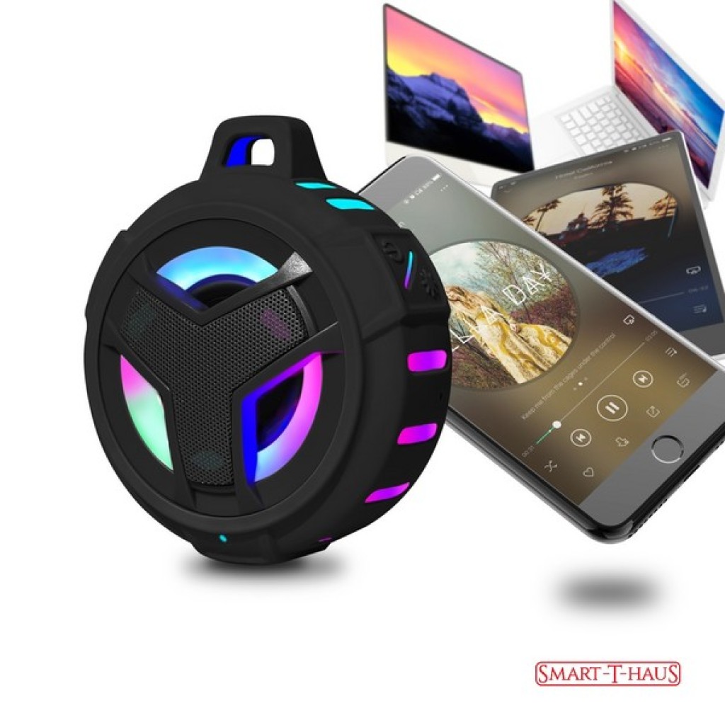 HAUT-PARLEUR RÉSISTANT À L´EAU AVEC LUMIÈRES SMART S-18P NOIR 10 3