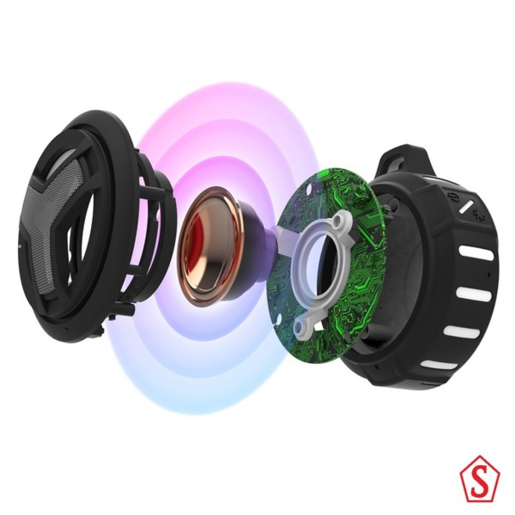 HAUT-PARLEUR RÉSISTANT À L´EAU AVEC LUMIÈRES SMART S-18P NOIR 10 4