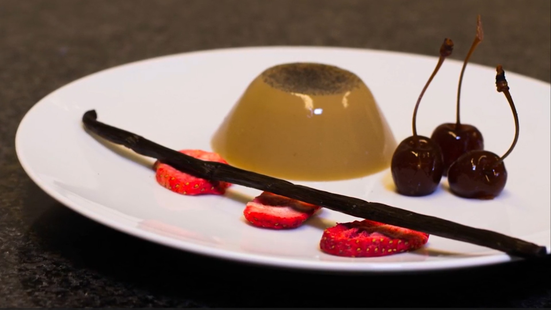Flan de vainilla de Tahití vegano