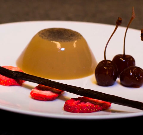 Flan de vainilla de Tahití vegano