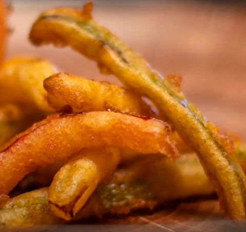 Tempura crujiente de verduras