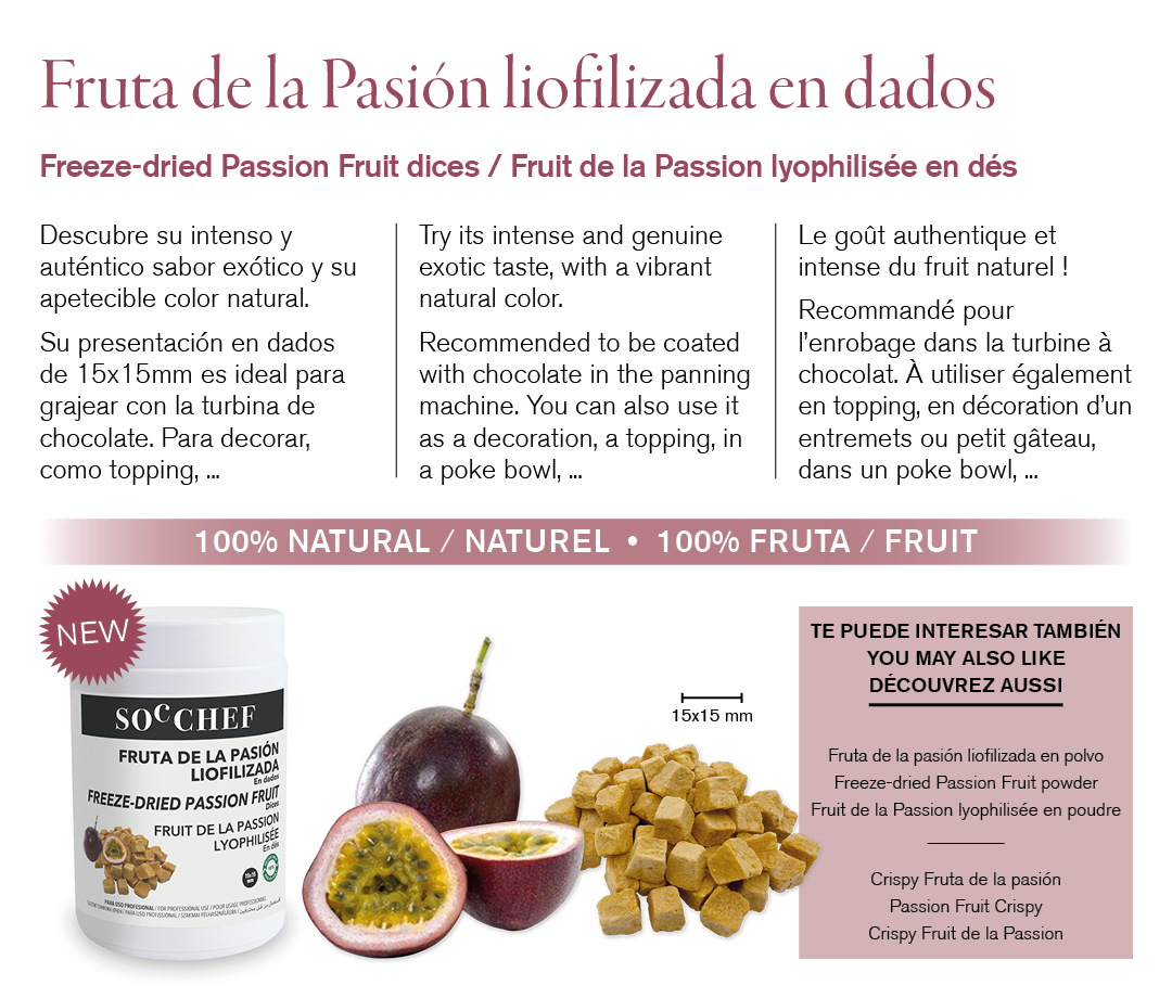 Freeze-dried passion fruit dices