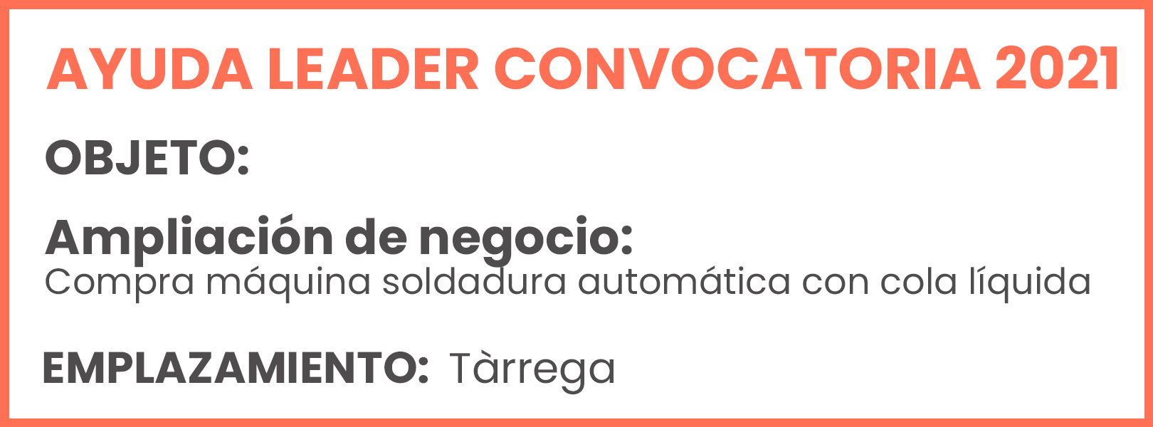 Ayuda leader convocatoria 2021