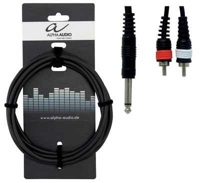 CABLE ALPHA AUDIO3M  1 x Jack Mono 6,3 mm - 2 x RCA