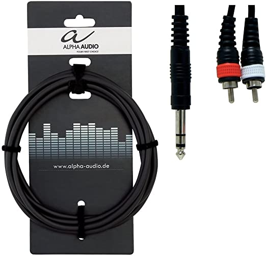 CABLE ALPHA AUDIO 3M Jack estéreo 6,3 mm- 2 x RCA MM