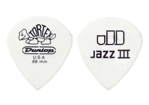PUA DUNLOP - TORTEX WHITE JAZZ III 0.88