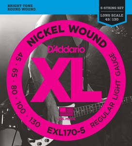 CUERDA BAJO - D´ADDARIO EXL-170 5 CUERDAS 45/130