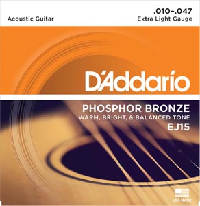 CUERDA GUITARRA ACUSTICA- D´ADDARIO EJ15 (010-047)WARM BRIGHT