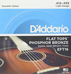 CUERDA GUITARRA ACUSTICA - D´ADDARIO FLAT TOPS EFT16 ( 012-053)