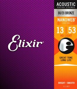 CUERDA GUITARRA ACUSTICA - ELIXIR NANOWEB HD (013-053) JGO