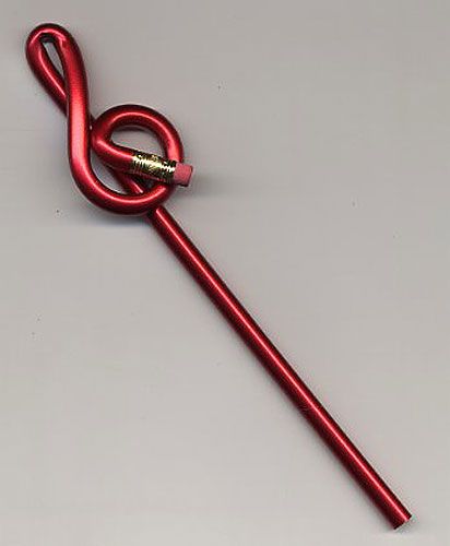 REGALO- LAPIZ CLAVE DE SOL Y GOMA (ROJO)