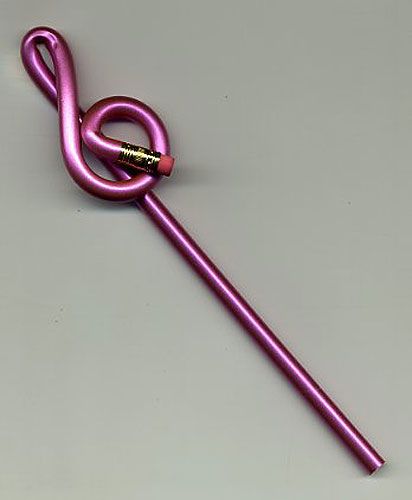 REGALO- LAPIZ CLAVE DE SOL Y GOMA (ROSA)