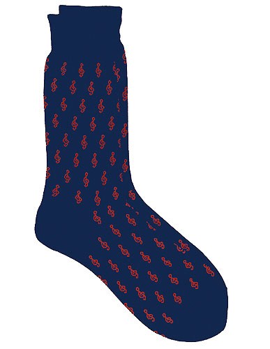 REGALO- CALCETIN AZUL MARINO CLAVE SOL BURDEOS (10-13) *DESCATALOGADO*