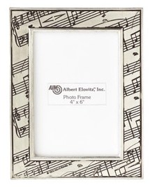 REGALO - MARCO FOTOGRAFICO COLOR PLATA CON NOTAS MUSICALES