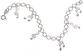 REGALO - PULSERA CON NOTAS MUSICALES (PLATA)