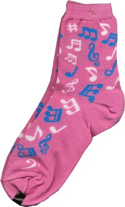 REGALO- CALCETIN ROSA CON NOTAS MUSICALES (9-11)