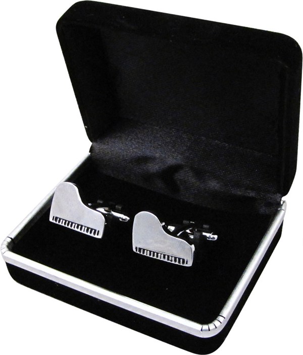 REGALO - GEMELOS DE PLATA CON FORMA DE PIANO DE COLA