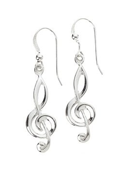 REGALO - PENDIENTES CON LA CLAVE DE SOL. PLATA (PAR)