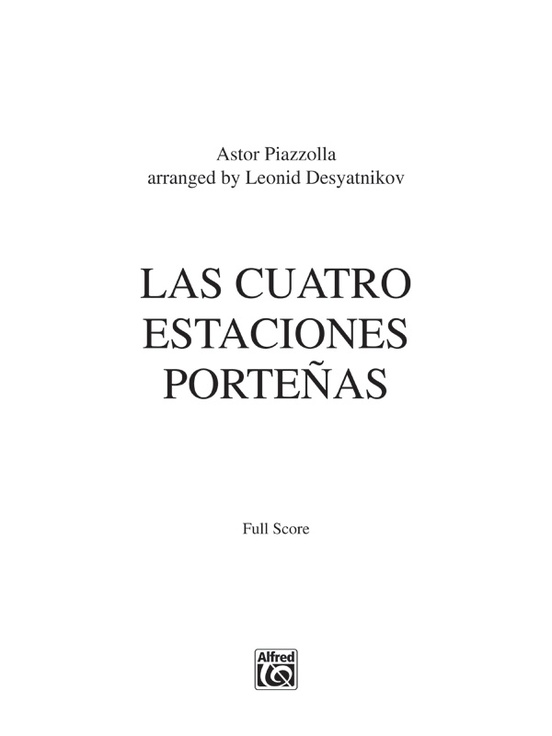 PIAZZOLLA A. - LAS CUATRO ESTACIONES PORTEÑAS GENERAL